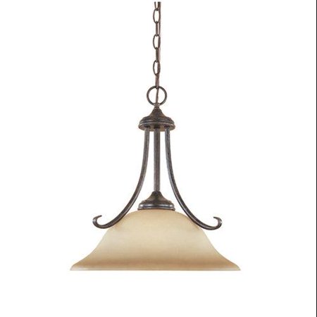 

Designers Fountain 98032-WM Single Light Down Lighting Pendant from the Stratton Collection Warm Mahogany