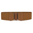 thumbnail image 1 of Ladies Bowknot Shaped Interlocking Buckle Elastic Belt Waistband Brown, 1 of 3