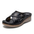 thumbnail image 6 of VerPetridure Women's Wedge Heel Slippers Outer Wear Embroidered Large Size Comfortable Beach Sandals, 6 of 9