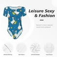 thumbnail image 6 of Gaeub Cartoon Goose Women'S Short Sleeve One Piece Swimsuit Sexy High-Waisted Bodysuit For Swimming, Beach, Sports - X-Large, 6 of 9
