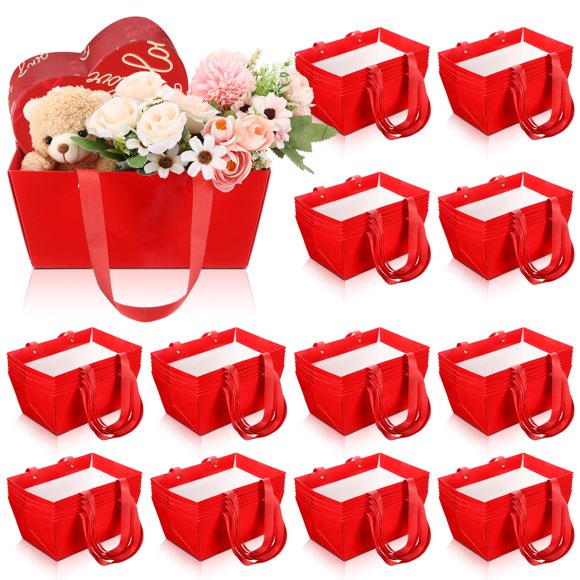 Cestas de regalo Glenmal de papel kraft rojo, 72 unidades, 25 x 17 x 11 cm