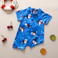 thumbnail image 2 of Maillots de Bain pour Bébé Garçon une Pièce Manches Courtes Fermeture Éclair, 2 of 7