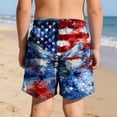 thumbnail image 5 of Edvintorg Boy Shorts 4Th Of July Compression Liner Printed Elastic Waisted Athletic Casual Beach Short with Drawsting Size 5-14, 5 of 9