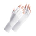 thumbnail image 2 of dianhelloya 1 Pair Nail Art Gloves Effective Blocking Finger Protection Half Fingers Breathable Cooling Anti-UV Thin Gloves White, 2 of 8