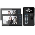 thumbnail image 2 of Videoportero con contraseña RFID y huella dactilar de 7 pulgadas, 2 monitores, sistema de acceso a timbre con cable, 100-240VAU, 2 of 10