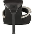 thumbnail image 3 of Steve Madden Embellish Black Satin Open Toe Slip On Rhinestone Bow Mule Sandals (Black Satin, 7), 3 of 6