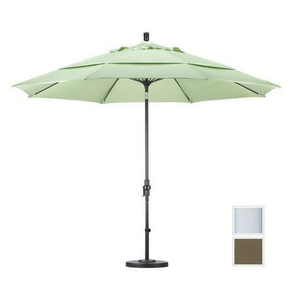 California Umbrella GSCUF118170-5425-DWV 11 ft. Fiberglass Market Umbrella Collar Tilt Double Vents - Matted White - Sunbrella - Cocoa