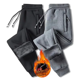 thumbnail image 4 of Pantalones casuales holgados y gruesos con forro polar para otoño e invierno para hombre, pantalones de lucha con doble cremallera, pantalones deportivos de fútbol, 4 of 5