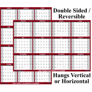 SwiftGlimpse 2020 Wall Calendar 32" x 48", Dry Erase, Laminated Yearly Planner, Reversible, Maroon
