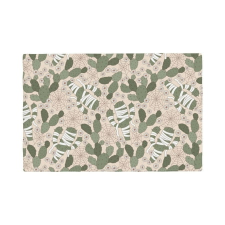 

Placemats Set of 4 Halloween Cactus Heat Resistant Non - Slip Place mats Waterproof table mat for Kitchen Dining-4片装