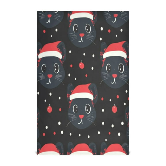 Kitchen Towel 28x18 Inches x1，Plate Towel, Decorative Towel, Napkin, Tea Towel Tea Towels For Kitchen Dish Cloths & Dish Towels Black Christmas Cat Face
