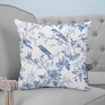 thumbnail image 4 of 14x14 Pillow Covers Set of 2, White Blue Spring Floral Throw Pillow Covers Decorative Couch Cushion Case, Summer Birds Botanical Microfiber Square Pillowcases for Bedroom Car Living Room, 4 of 7