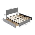 thumbnail image 3 of Royard Oaktree Full Size Upholstered Platform Bed with Four Drawers, Velvet Upholstery Bed Frame with Adjustable Headboard, Modern Storage Bed with Wooden Slats Support Mattress Foundation, Gray, 3 of 7