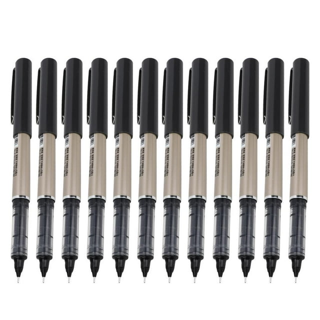 Cergrey 12Pcs Rollerball Pen ABS Plastic Shell Straight-Liquid 0.5mm Needle Type Office Stationery,Pen,Sign Pen