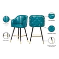 thumbnail image 4 of Trent Home 27.9" Contemporary Faux Leather Counter Stool in Blue (Set of 2), 4 of 5