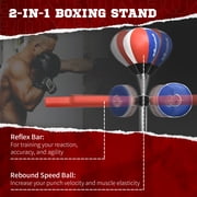 Soozier Speed Bag Boxing Bag Stand Reflex Training Equipment, Blue and Red