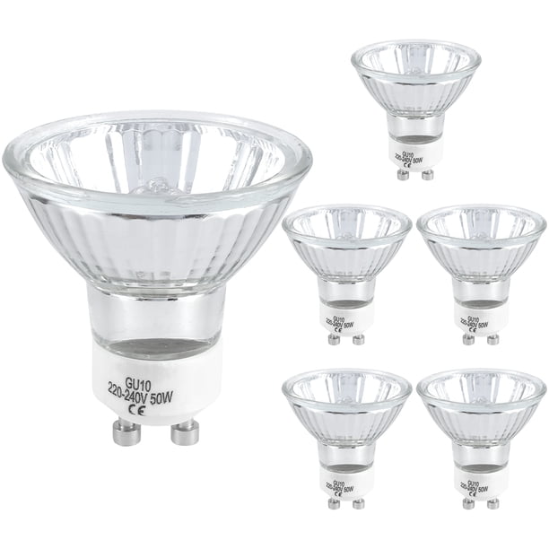 Muyoka bombillas halógenas GU10 de 50 W, luz blanca cálida, 2700 K, por encima del 99 % CRI, reflector halógeno superbrillante, ángulo de haz de 38 °, foco GU10 para cocina, sala de estar, oficina Muyoka Hogar