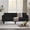 Black, variant on Ucloveria 3 Seat Convertible Futon Sofa - Adjustable Backrest (90°-180°), Mid-Century Design, 69" Sleeper Area, Multi-Functional for Living Space, Black