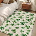thumbnail image 4 of 3'x5' Rug for Living Room Bedroom, St. Patrick's Day Washable Area Rugs Non-Slip Carpet Mats, Green Lucky Clovers Watercolor Rustic Indoor Low Pile Area Rug Runner for Kitchen, Mudroom, 4 of 8