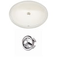 thumbnail image 1 of 19.5-in. W CUPC Oval Bathroom Undermount Sink Set In Biscuit - Chrome Hardware AI-20477, 1 of 6