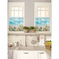 thumbnail image 5 of Blue Summer Beach 2 Panel Kitchen Curtains for Small Windows, Coastal Starfish Shell Nautical Waves Bathroom Tier Curtain, Short Window Treatment for Bedroom/Living Room 55"x36", 5 of 6