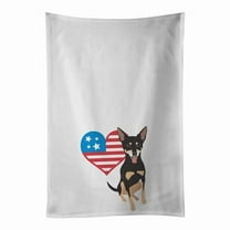 Carolines Treasures WDK4100WTKT 28 x 19 in. Unisex Chihuahua Tricolor No.1 Patriotic White Dish Towels Kitchen Towel - Set of 2