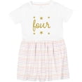 thumbnail image 3 of Inktastic 4th Birthday Gold 4 Year Old Girls Toddler Dress, 3 of 5