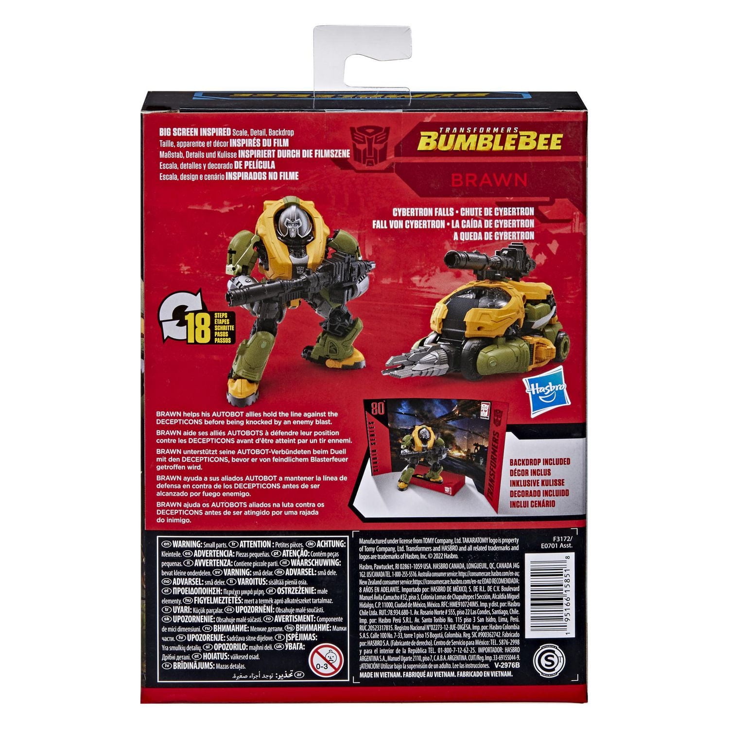Transformers Toys Studio Series 80 Deluxe Class Transformers: Bumblebee Brawn Action Figure - Ages 8 and Up, 4.5-inch