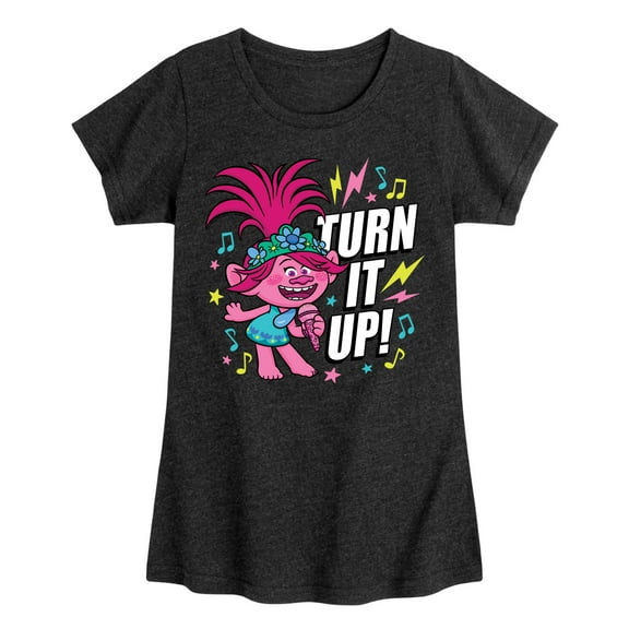Trolls - Turn It Up Poppy - Toddler & Youth Girls Short Sleeve Graphic T-Shirt
