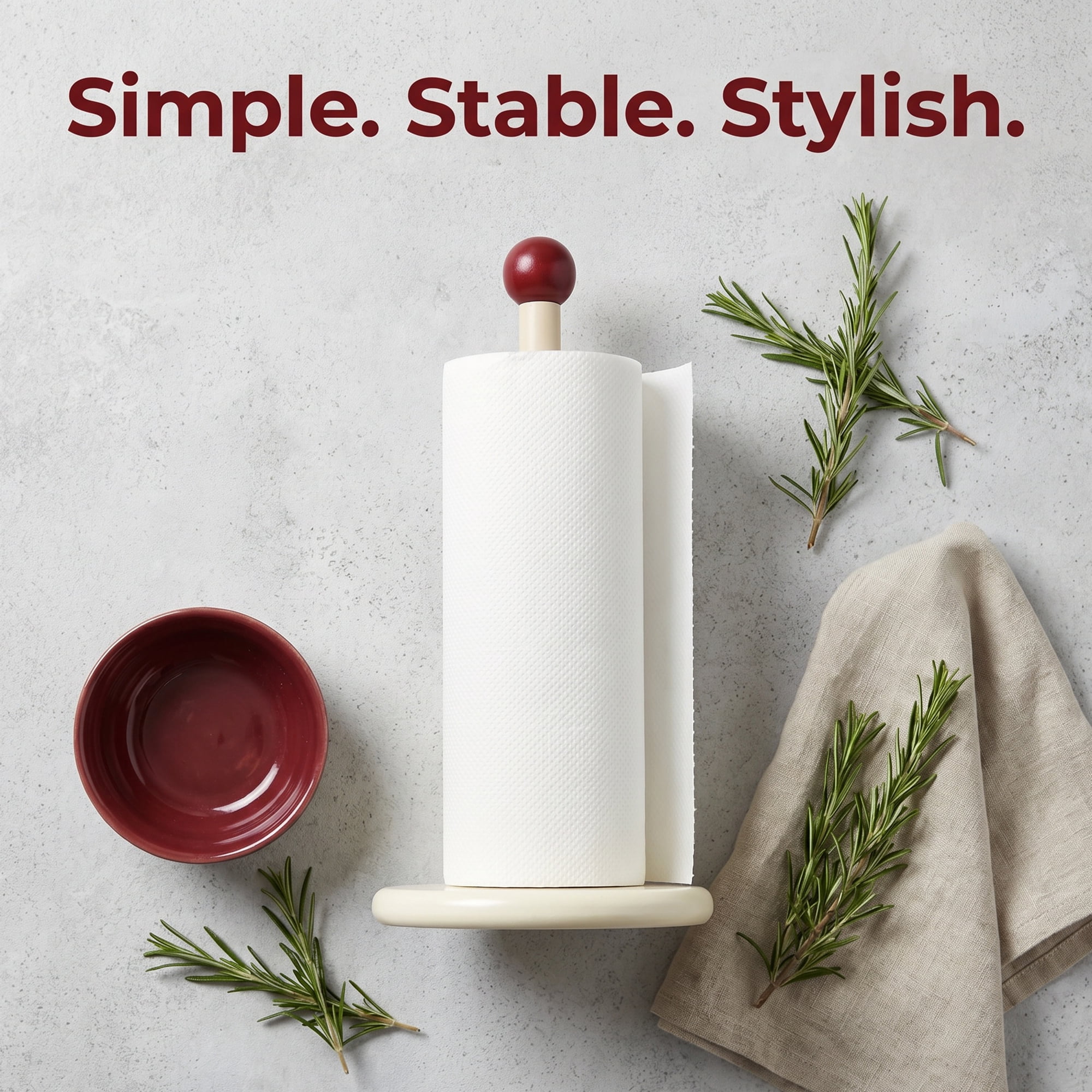 Unique Bargains Paper Towel Holder Countertop Weighted Base Dispenser 12x5.9inch