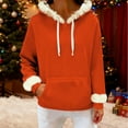 thumbnail image 3 of UTSJKR Christmas Hoodies for Men Women Fuzzy Fleece Lined Hooded Sweatshirt Thick Cozy Warm Long Sleeve Unisex Pullover Orange XL, 3 of 8