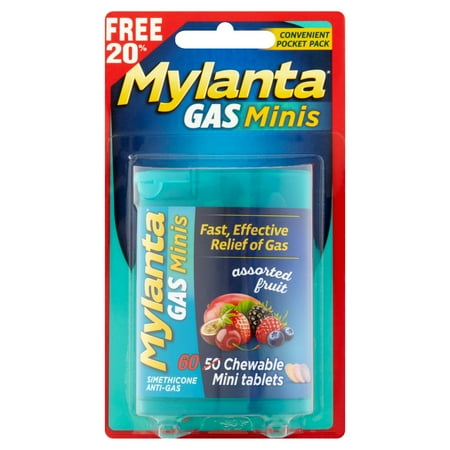 mylanta gas assorted fruit minis tablets chewable count mini flavor