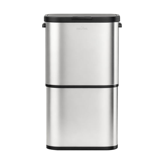 mVm 16 Gal Kitchen Trash Can, Touch Top Large Garbage Can (Silver)