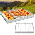 thumbnail image 2 of Barbecue Skewer Kabob Rack For Kebab Skewers-Stainless Steel Compatible with Wood Round Steel Flat or Bamboo Skewers Universal Holder for Grill BBQ Grilling Accessories 2 Pack, 2 of 7