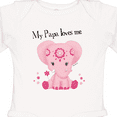 thumbnail image 4 of Inktastic Aditi My Papa loves me Pink Elephant beautiful Girls Long Sleeve Baby Bodysuit, 4 of 5