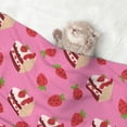 thumbnail image 2 of Pofeuu Strawberry Cake Print Puppy Blanket,Dog Blankets,Pet Blanket Cozy Cat Blankets for Indoor Cats, Fuzzy Pet Blanket for Kitten Doggy Dog Blankets-Large, 2 of 8