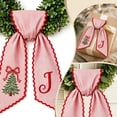 thumbnail image 4 of Byndra Striped Fabric Decorative Sash, Embroidered Christmas Tree Personalized Monogram, Holiday Wreath Bow for Front Door Gift Home Festive Decoration, 4 of 7