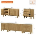 thumbnail image 4 of 3-Piece Dresser Set for Bedroom, 126" Large Mid Century Dresser for Closet, Curved Profile Wooden Chest of Drawers for Bedroom,Living Room, 4 of 10
