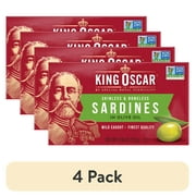 (4 pack) King Oscar Skinless & Boneless Sardines in Olive Oil, 4.38 oz Can