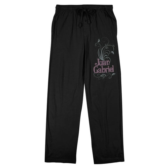 Juan Gabriel Black And White Portrait Men's Black Sleep Pajama Pants-Large