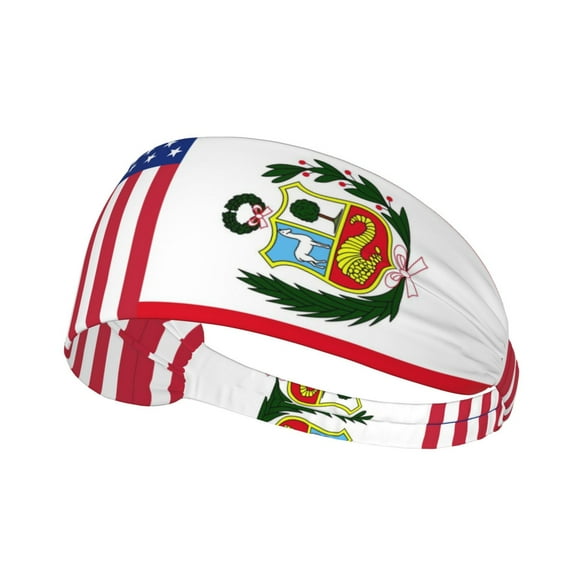 Peru America Flag Sweatbands Non Slip Headbands For Fashion Workout Yoga Sports Elastic Bands Exercise
