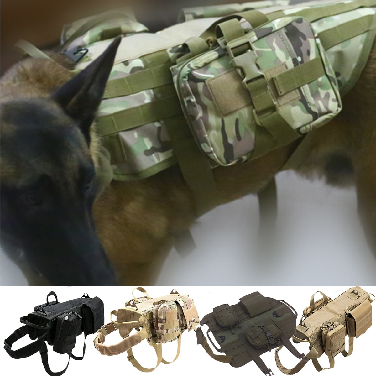 Cheers US Tactical Dog Harness ,Metal Buckle,Working Dog Vest with