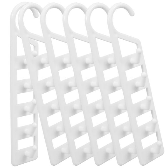 6 Pcs Hangers Space Saving Heavy Duty Plastic Hangers Closet Space Savers Hanger Hook White 25.00X5.20X3.50CM
