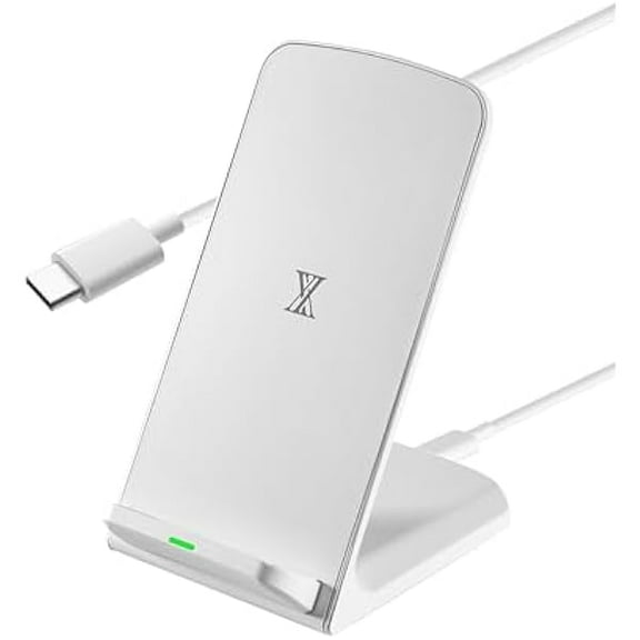 Saluqifa Android Wireless Phone Charger for iPhone 16-15W Fast Qi Certified Wireless Charging Station for Google Pixel 3 4 XL 5 6 7 8 9 Pro Samsung Galaxy S25 S24 S23 S22 Z Flip Fold OnePlus (White)