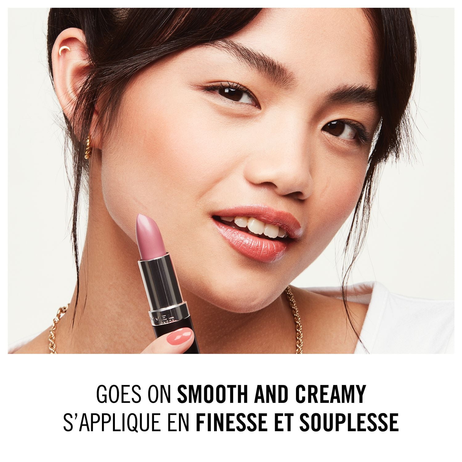 Rimmel Lasting Finish Softglow Lipstick, high colour, smooth creamy texture, up to 8 hours wear, 100% Cruelty-Free, Soft glow that lasts