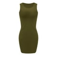 thumbnail image 3 of Pompotops Women's Sleeveless Cold Shoulder Strap Ruffled Waist Bag Hip Skirt Mini Dress, 3 of 5