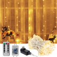 thumbnail image 1 of 19,7 Pieds x 9,8 Pieds 600 LEDs Lumière de Rideau, Adaptateur Secteur Ul-Listé, Contrôleur RF, Mode de Commande Double, Alimentation à Basse Tension, 8 Modes d'Éclairage, Blanc Chaud, 1 of 7