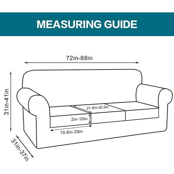 4 Piece Sofa Covers for 3 Cushion Couch Sofa Slipcover