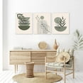 thumbnail image 2 of Sage Green Boho Wall Art, Abstract Framed Canvas Wall Art Geometric Line Leaf Sun Moon Beige Green Wall Decor, Minimalist Botanical Boho Room Decor, Sage Green Wall Posters & Prints for Living, 2 of 6