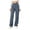 Gray(Pants), variant on No Boundarie Women's Y2K Cargo Pants Elastic High Waist Straight Leg Utility Trousers with Zipper Pockets